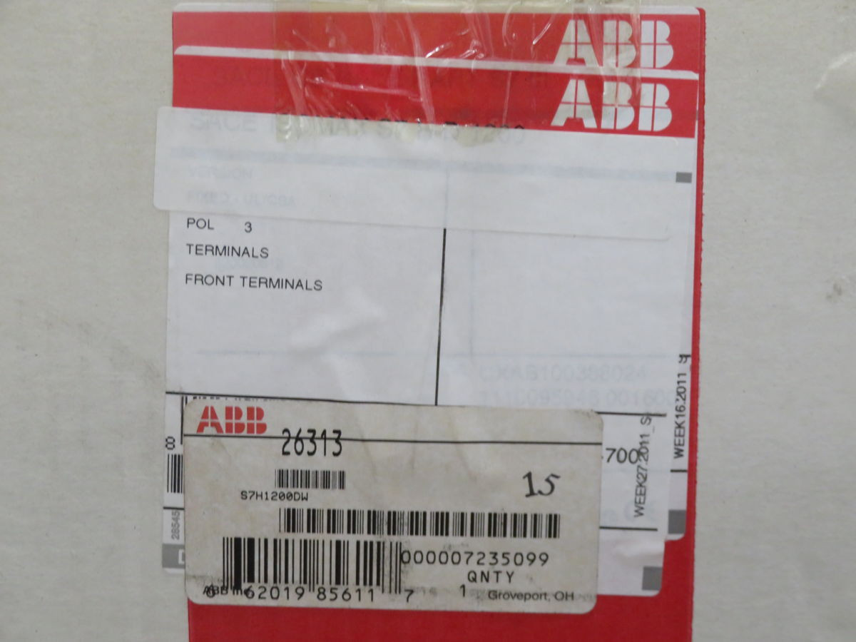 1600 Amps, ABB S7H1600CWBA3S8, MCCB, 3-Pole, 400 Volts AC, 65 KA IC - Image 3