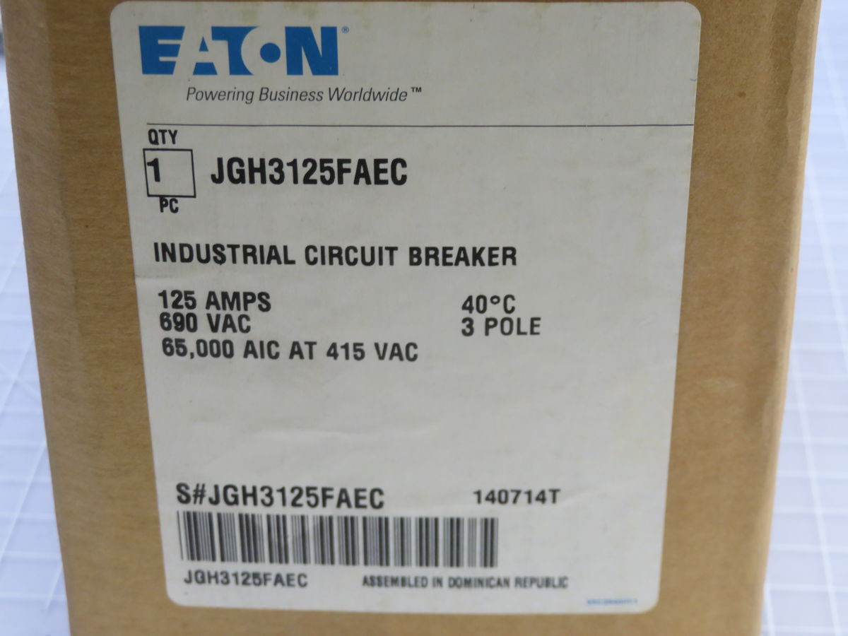 250 Amps, Eaton JGH3125FAEC, MCCB, 690 Volts AC, 10 KA IC - Image 4