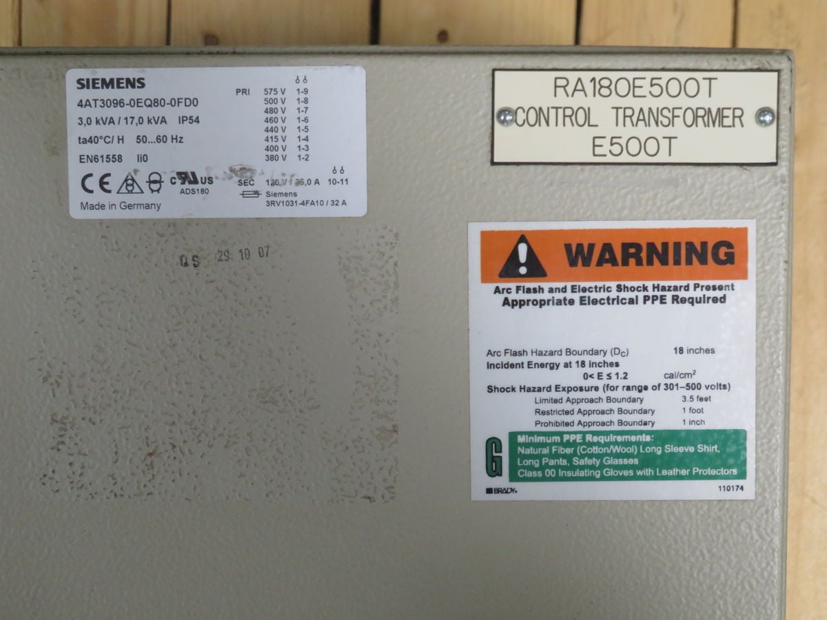 Siemens 4AT3096-0EQ80-0FD0, control transformer, 1ph, 3 KVA - Image 4
