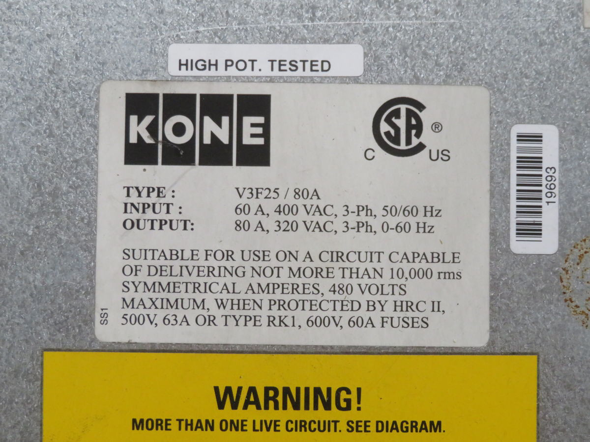 Kone, V3F25/80A, Variable Frequency Drive, 480 Volts - Image 8