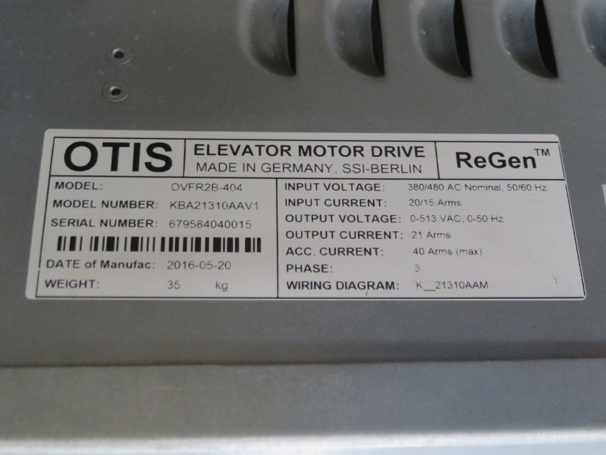Otis, OVFR2B-404, Variable Frequency Drive, regenerative inverter, 2016 - Image 8