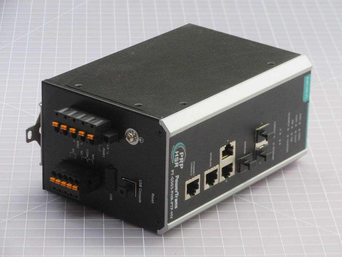 Moxa #PT-G503-PHR-PTP-HV, Industrial Switch, 3 GE, 110-220V AC Dual PWR - Image 1