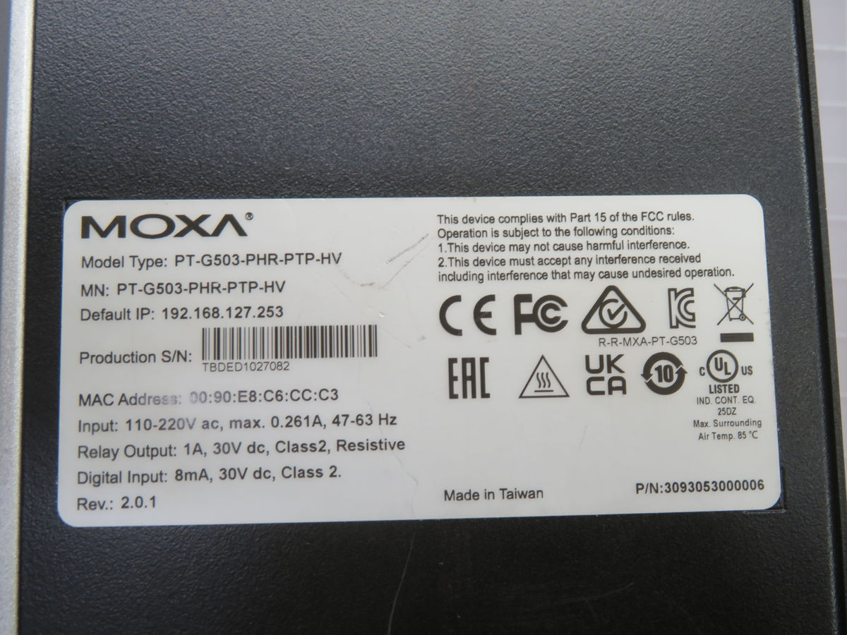Moxa #PT-G503-PHR-PTP-HV, Industrial Switch, 3 GE, 110-220V AC Dual PWR - Image 5
