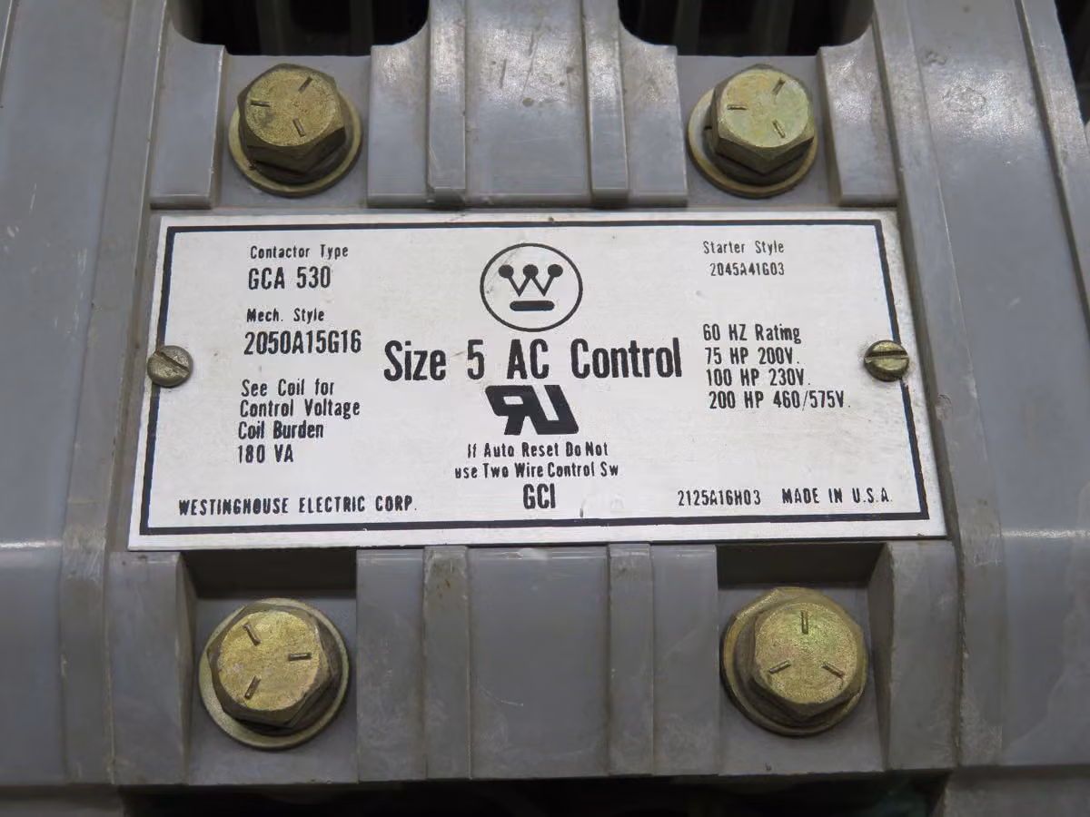 270 Amps, Westinghouse, 2050A15G16, starters, 200 HP, 600 Volts - Image 4