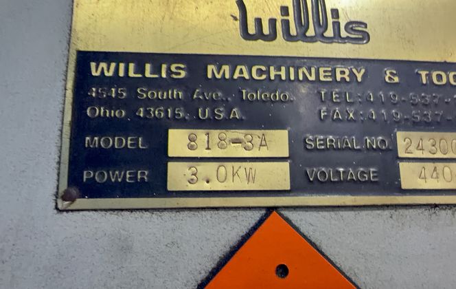 8" x 18" Willis #818-3A, Surface Grinder, 3 KW, 440 V. - Image 10