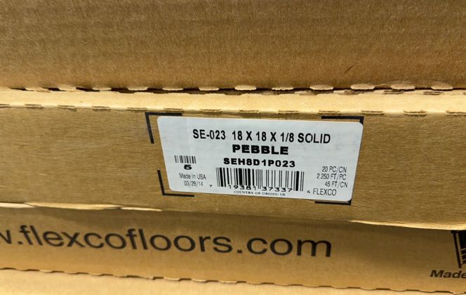 Flexco #SE-023, Rubber Floor Tiles, 18" x 18" x 1/8", LOT of 34 Boxes, Unused - Image 2