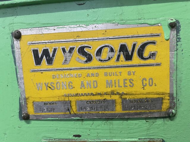 5' x 14 gauge Wysong #B-60, 3-roll Plate Roll, 4" diameter, 1.5 HP - Image 4
