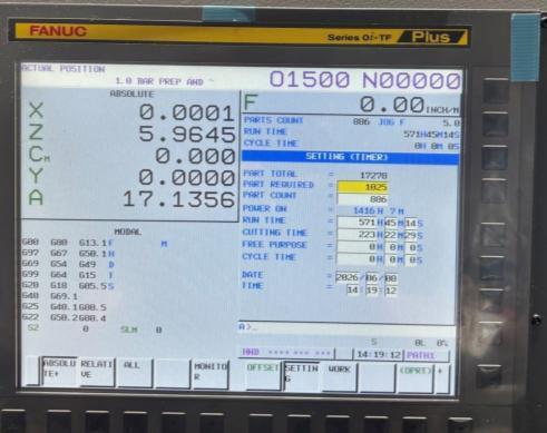 Tsugami #M08SY-II, CNC lathe, Fanuc 0iTF Plus Control, LNS QLS80 S2 barfeeder, 8" chuck, 2.56" bar, 2021 - Image 6