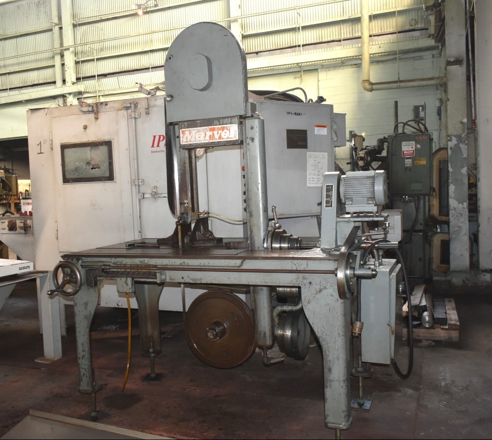 18" x 18" Marvel #8, tilting head vertical band saw, 14' 8" x .75" x .032" blade, 1 HP, 58-200 FPM - Image 1