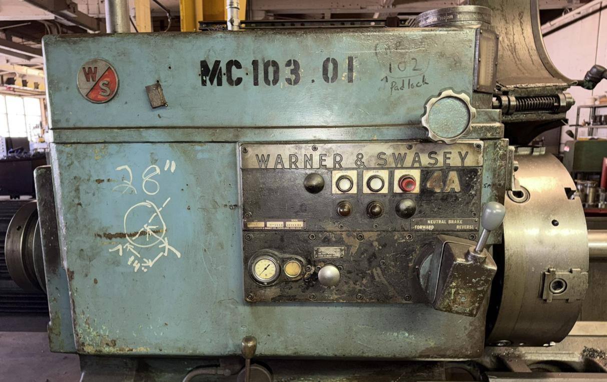 No. 4A Warner & Swasey, cross sliding turret lathe, M-3500, 24" chuck, 9.5" hole - Image 5
