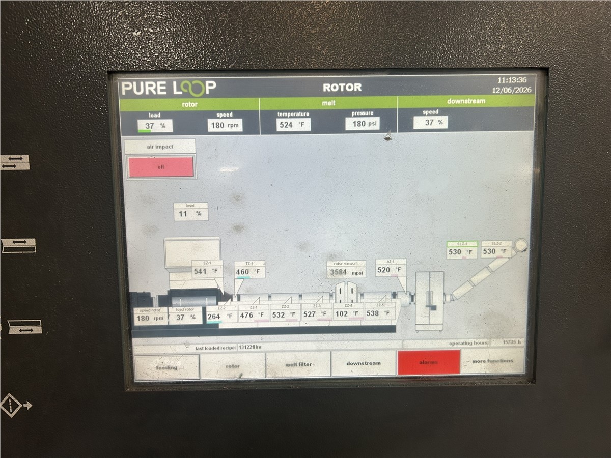 Pure Loop #EVO-302-E, plastic reclaim extrusion line w/ shredder, 3-1/8" extruder, 268 HP, Erema filter, 2018 - Image 4