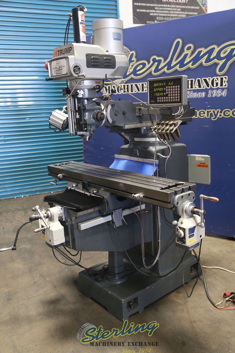 Atrump #AONE-3VHG, vertical mill, 10" x54" tbl., 36.37" X, 15.75" Y, 16" Z, 70-4200 RPM, X-Axis rapid power - Image 1