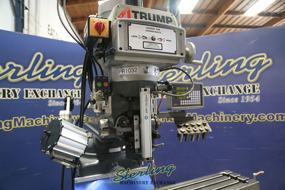 Atrump #AONE-3VHG, vertical mill, 10" x54" tbl., 36.37" X, 15.75" Y, 16" Z, 70-4200 RPM, X-Axis rapid power - Image 7