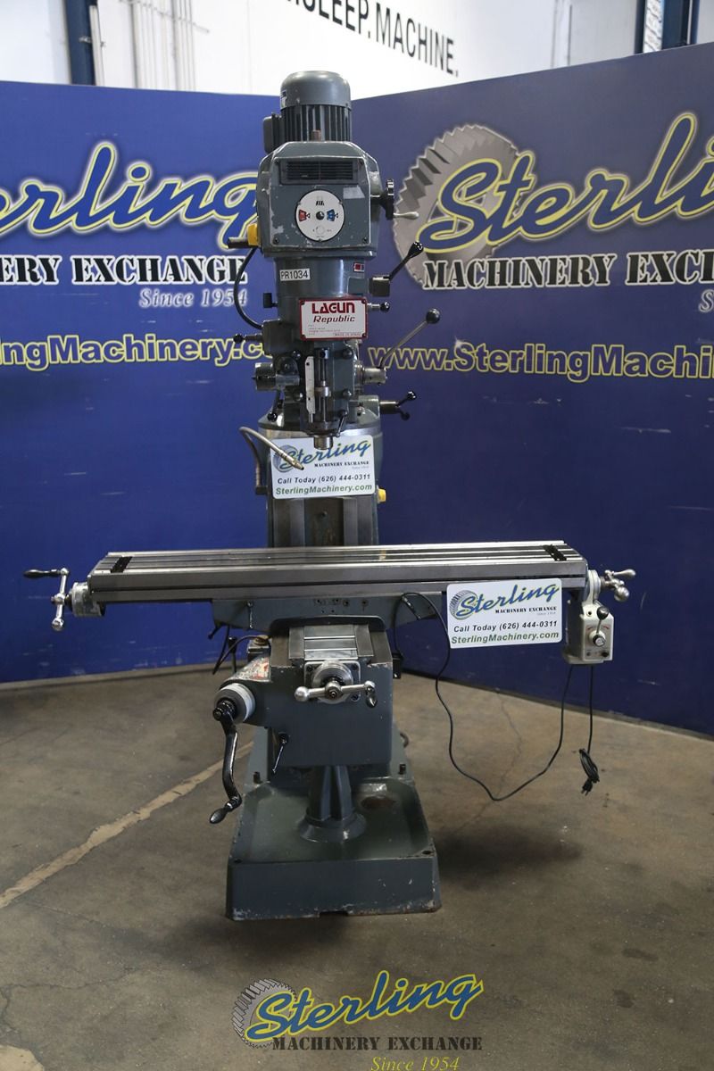 Lagun #FTV-2S, vertical mill, 10" x50" tbl., 30" X, 16" Y, 16" Z, 55-4250 RPM, R-8, power draw bar, variable - Image 2