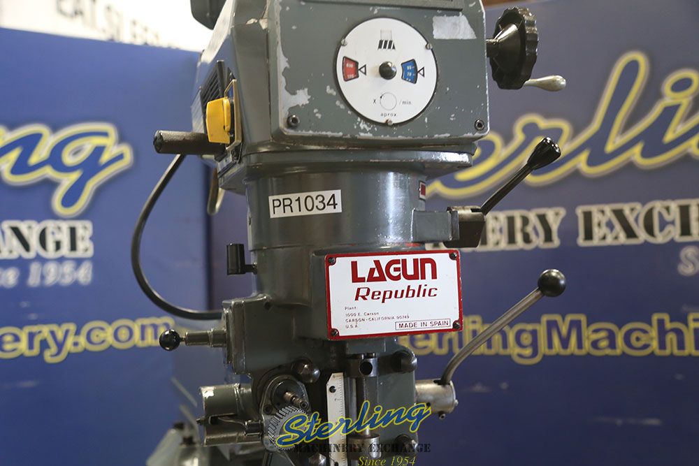 Lagun #FTV-2S, vertical mill, 10" x50" tbl., 30" X, 16" Y, 16" Z, 55-4250 RPM, R-8, power draw bar, variable - Image 4
