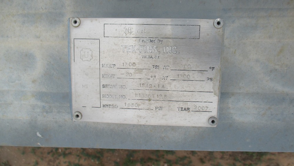 1300 psi, Tek Fins 11636T12.5 Gas Cooler, Tek-Fins 15' 6" x 36', 2007 - Image 3