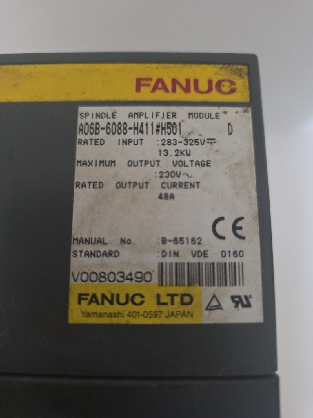 Fanuc #A06B-6088-H422, Spindle Amplifier Module, 13.2 kW, 283-325V. - Image 2