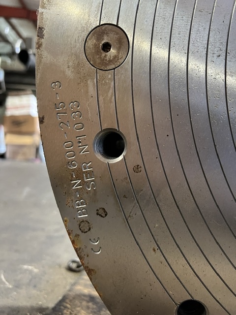 24" SMW Autoblok #BBN-600-275, (3 jaw air chuck) 10.8 bore - Image 3