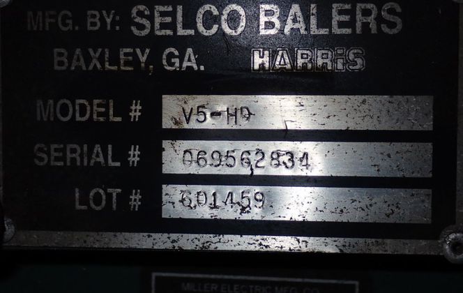 30" x 60" Selco #V5-HD, Hydraulic Vertical Baler, 10 HP, 208/230/460 V., 3 Ph. - Image 10