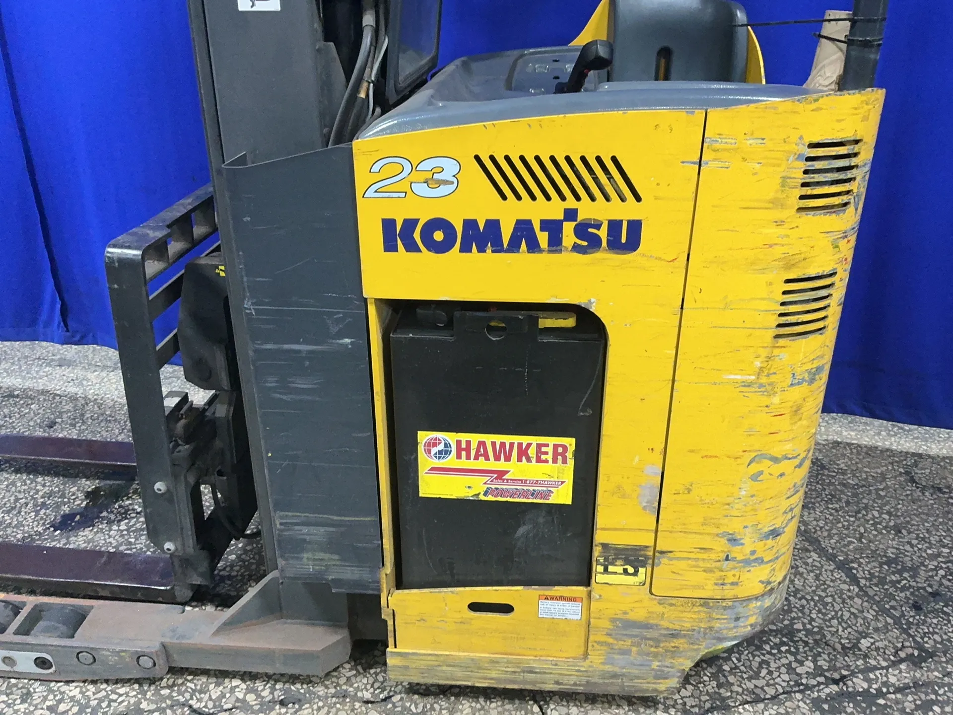 4,500 lb. Komatsu #FR23K-3, Electric Stand-Up Forklift, 36 V., 210" Max Height, 921 Hours - Image 3