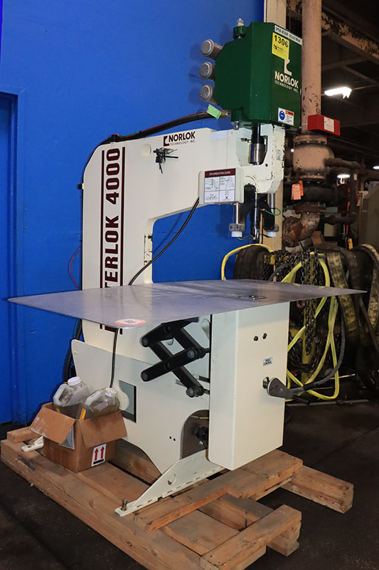 Norlok Technology #Letter-Lok-4000, clinchine machine, 8" stroke, 25" throat, 30" x60" table, 80 CPM, foot - Image 2