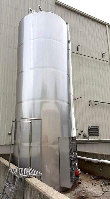 6000 gallon BCAST #BC-ST06000V, sanitary Stainless Steel jacketed mix tank, 7' 6" diameter x 24' 6" OAH, 14 - Image 2