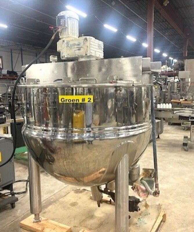 200 gallon Lee Industries #200RA, jacketed mix kettle w/ scrape agitation, 100 psi @ 338&deg;F jacket, sanitary - Image 2