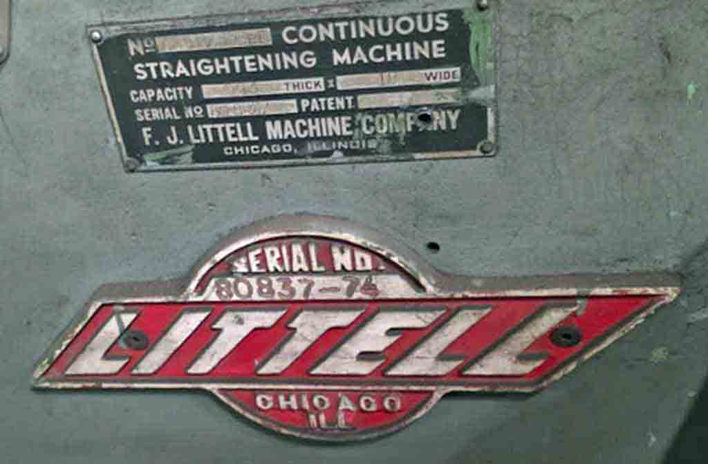 18" x .093" Littell, straightener, 1974 - Image 2
