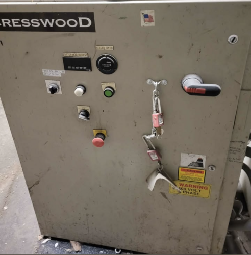 Cresswood #EF2440AST, Low-Speed Grinder, 10" diameter x 24" Rotor, 400 RPM, 42 Cutters, 40 HP, Infeed - Image 4