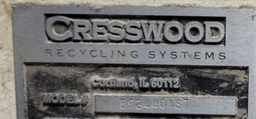 Cresswood #EF2440AST, Low-Speed Grinder, 10" diameter x 24" Rotor, 400 RPM, 42 Cutters, 40 HP, Infeed - Image 5