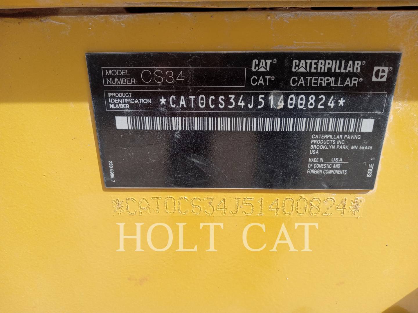 Caterpillar CS34, Vibratory Single Drum Smooth, 173 hours, S/N: 51400824, 2023 - Image 6