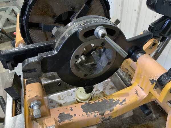 1/2" -4" Steel Dragon #6750, pipe threading, reaming attachment, cutting attachment, forward & reverse, 1995 - Image 5