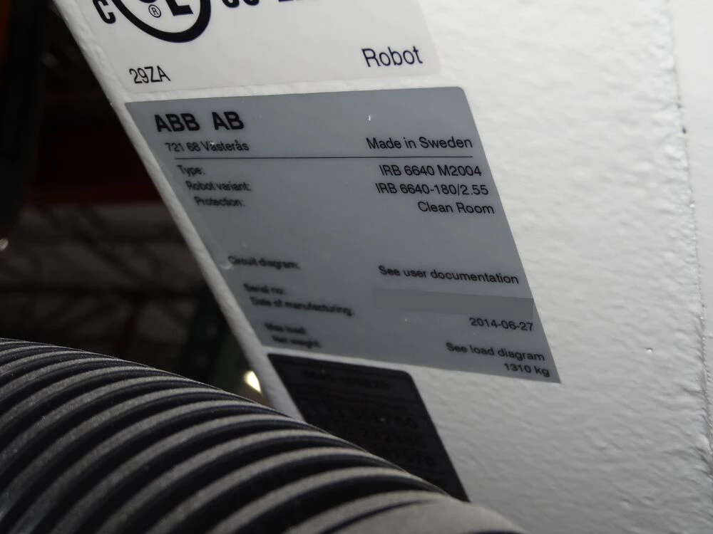 ABB, IRB 6640-185/2.55, 6-Axis Clean Room Industrial Robot, 185 Kg payload, 100-3/8" reach, IRC5 Control, 2014 - Image 4