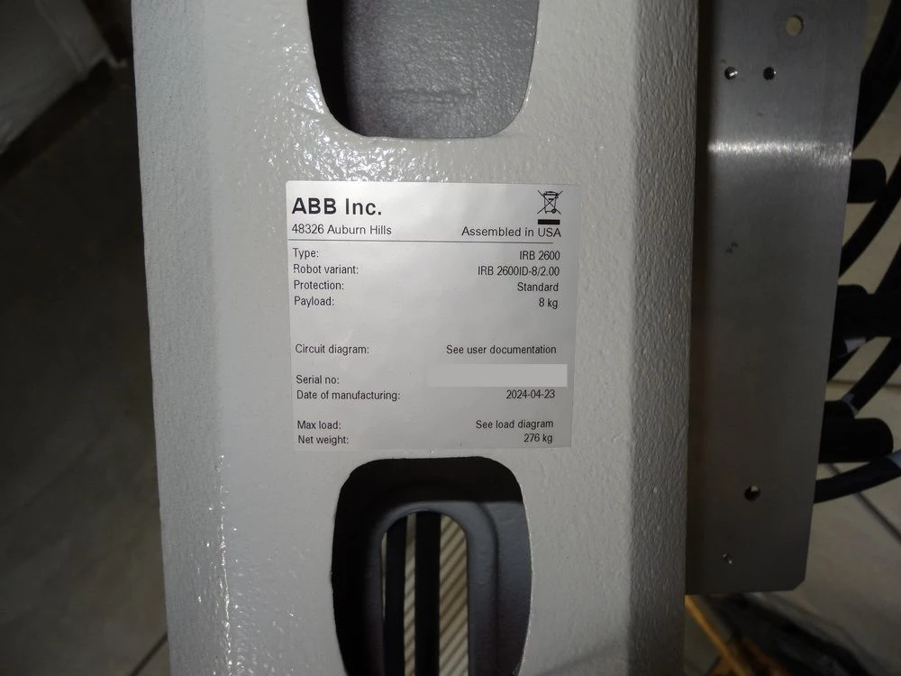 ABB, IRB 2600ID-8/2.00, 6-Axis Industrial Robot, 8 Kg payload, 78-3/4" reach, IRC5 Control, 2024 - Image 3