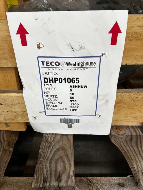 10 HP 1200 RPM TECO Westinghouse #DHP01065, Frame 256T, HPE, 575 Volts, 3 phase - Image 3