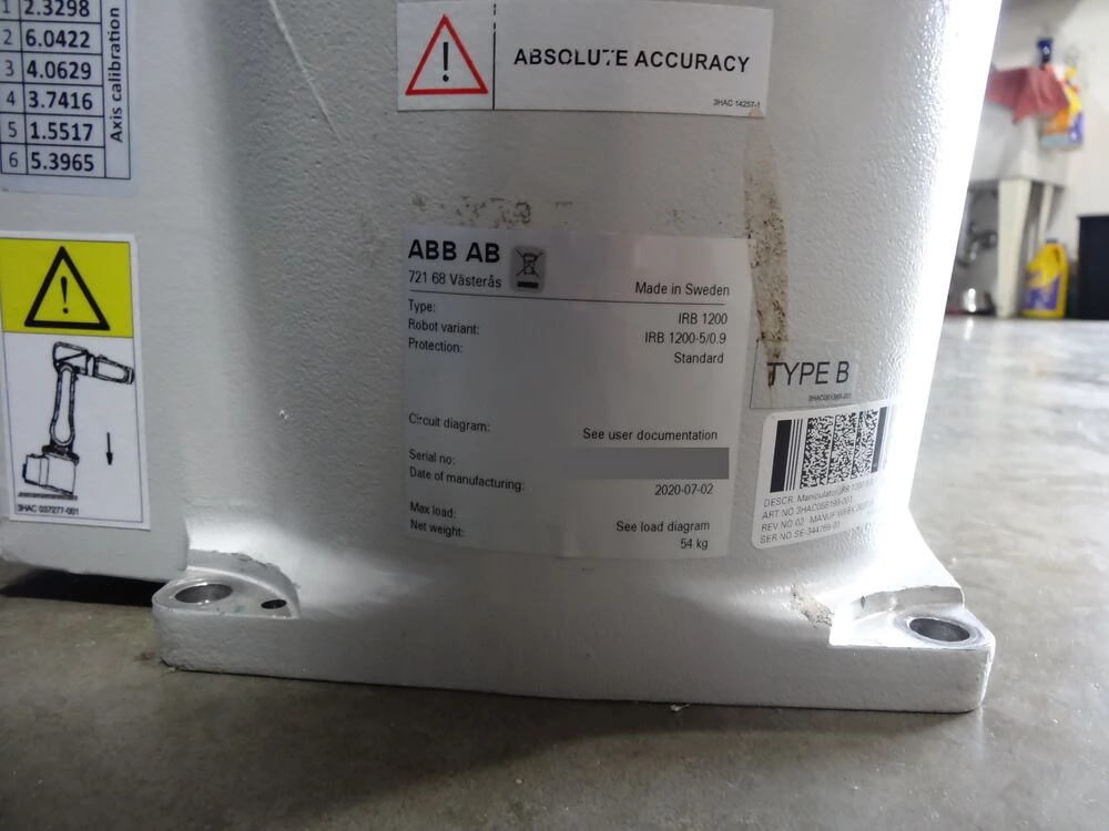 ABB, IRB 1200-5/0.9, 6-Axis Industrial Robot, 5 Kg payload, 35-1/2" reach, IRC5 Compact Control, 2020 - Image 3