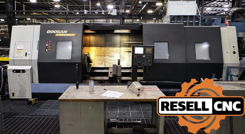Daewoo Doosan #Puma-800-L, CNC Lathe, 35.4" swing, 3-jaw 27" air chuck, 12.6" bar, 2008 (2 available) - Image 2