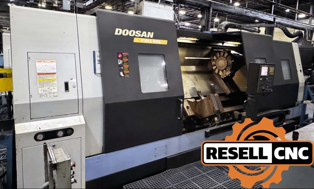 Daewoo Doosan #Puma-800-L, CNC Lathe, 35.4" swing, 3-jaw 27" air chuck, 12.6" bar, 2008 (2 available) - Image 4