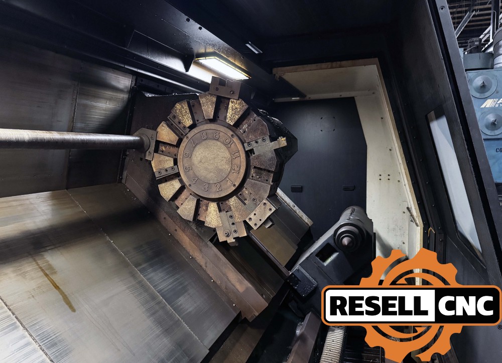 Daewoo Doosan #Puma-800-L, CNC Lathe, 35.4" swing, 3-jaw 27" air chuck, 12.6" bar, 2008 (2 available) - Image 6