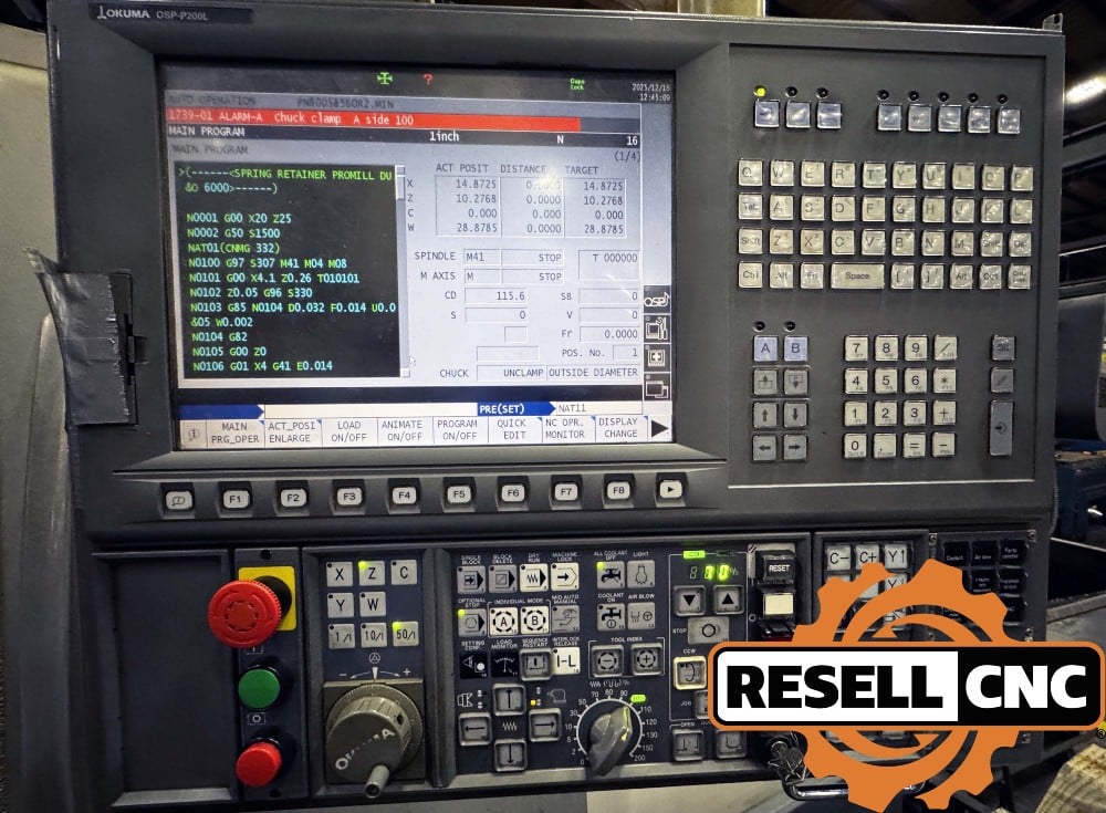 Okuma #LB-3000EX-MY, CNC Turning Center, 22.8" swing, 10" chuck, 2.6" bar, 2011 - Image 2
