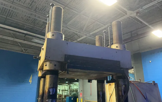 220 Ton, TMP, Four-Post Hydraulic Press, 16" x 16" x 18", 10 HP, 2500 psi, 1993 - Image 10