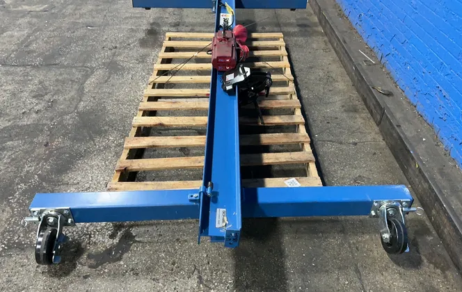 1 Ton, Gorbel, Mobile Gantry Crane, 136" Span, 120" Height, Dayton Chain Hoist & Trolley - Image 1