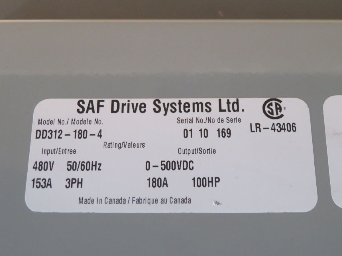 100 HP SAF, DD312-180-4, DC Drive, 180 Amps Output, 460 VAC Input - Image 9