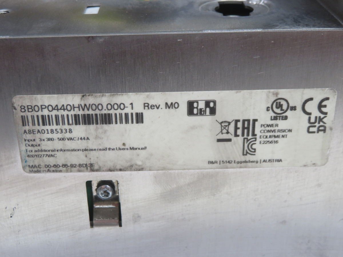B & R #8B0P0440HW00.000-1, Servo Drive, 44 Amps, 500 VAC Input - Image 6