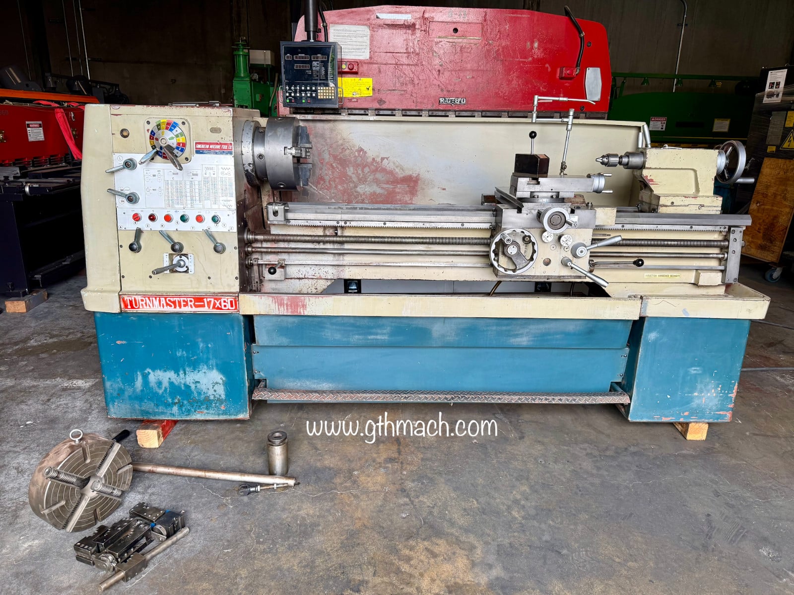 18"/28" x 60" Turnmaster, Gap Bed Engine Lathe, w/ KDK Tool Post, Spindle Hole 3-1/16", 1600 RPM, tailstock - Image 1