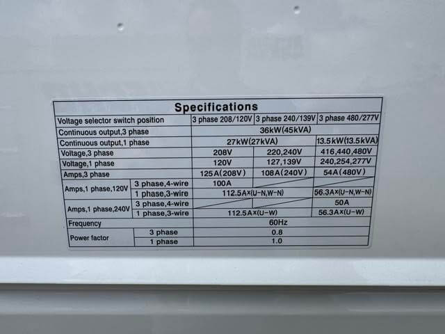 50 KW Shindaiwa #DGK45F, Diesel Generator, 67 HP, Isuzu 4LE2X Engine, Multi Voltage, sound attenuated - Image 6