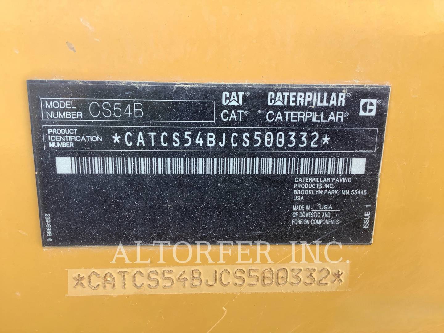 Caterpillar CS54B, 1538 hours, S/N: CS500332, 2016 - Image 6