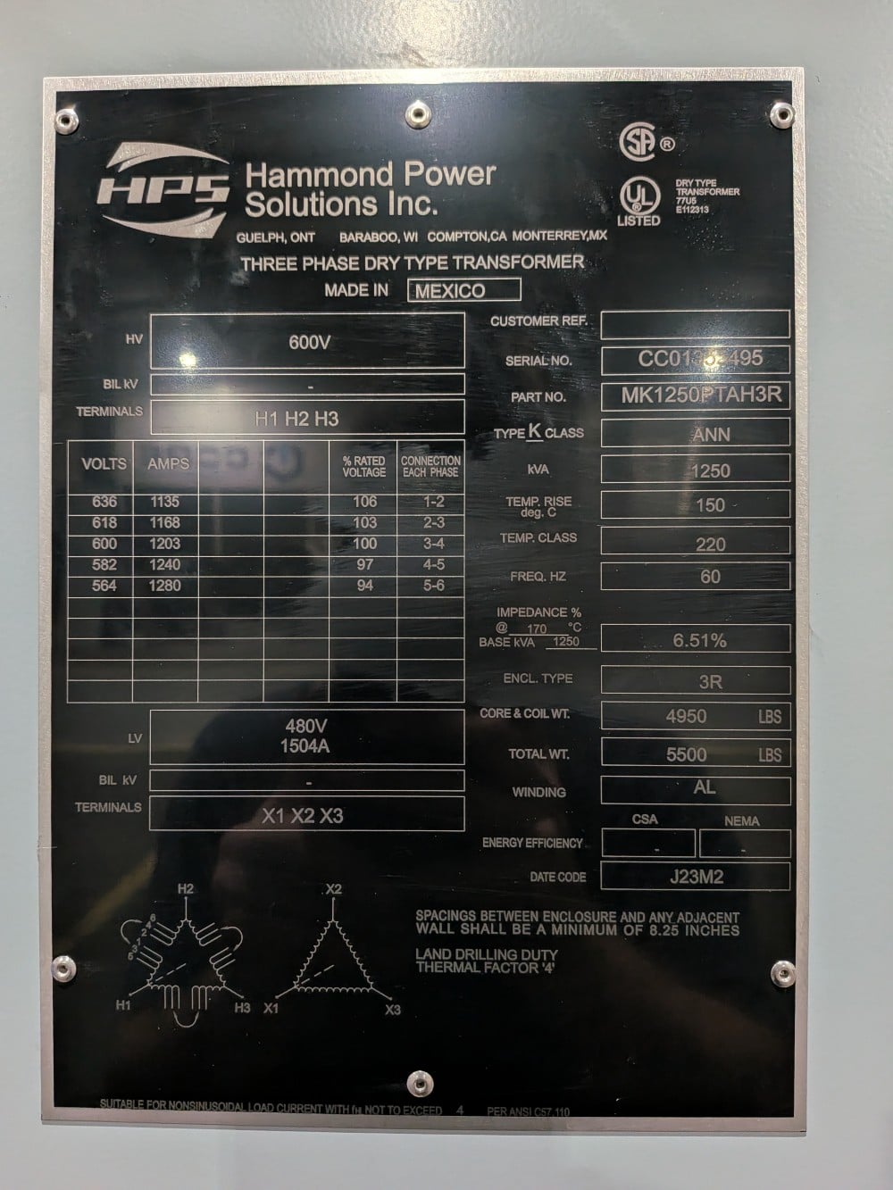 750 KVA 480Y/277 Primary, 208Y/120 Secondary, DRY, proCORE(immediate shipment available) - Image 1