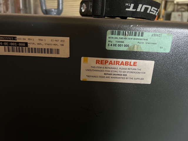 700 HP 1200 RPM Siemens, Frame 588S, weather protected enclosure type 2, 2300/4160 Volts, new - Image 4