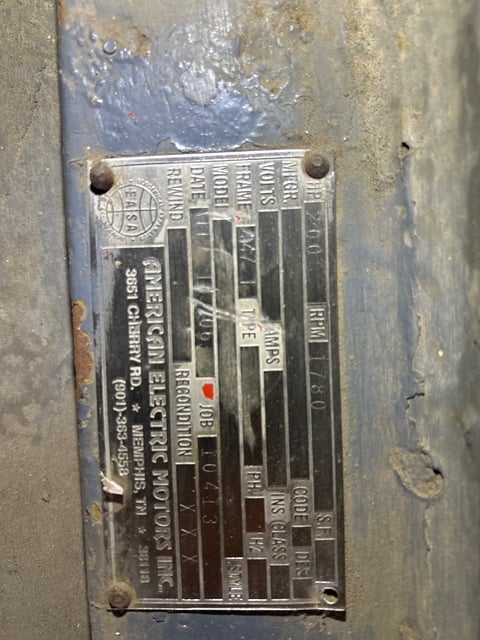 200 HP 1800 RPM RPM, Frame 447T, TEFC - Image 1